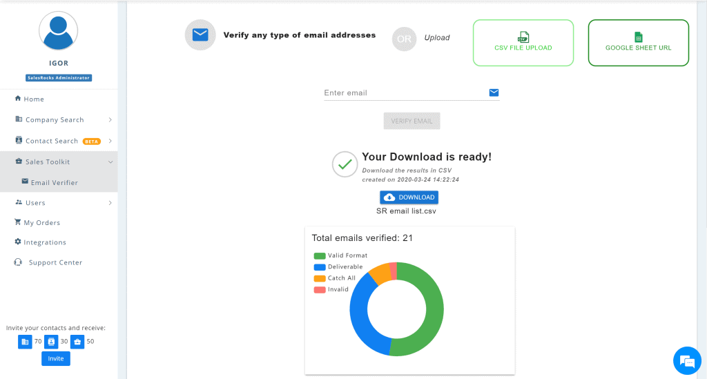 email verification bulk Sales.Rocks