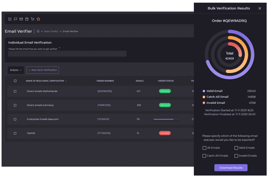 sales toolkit email bulk verification