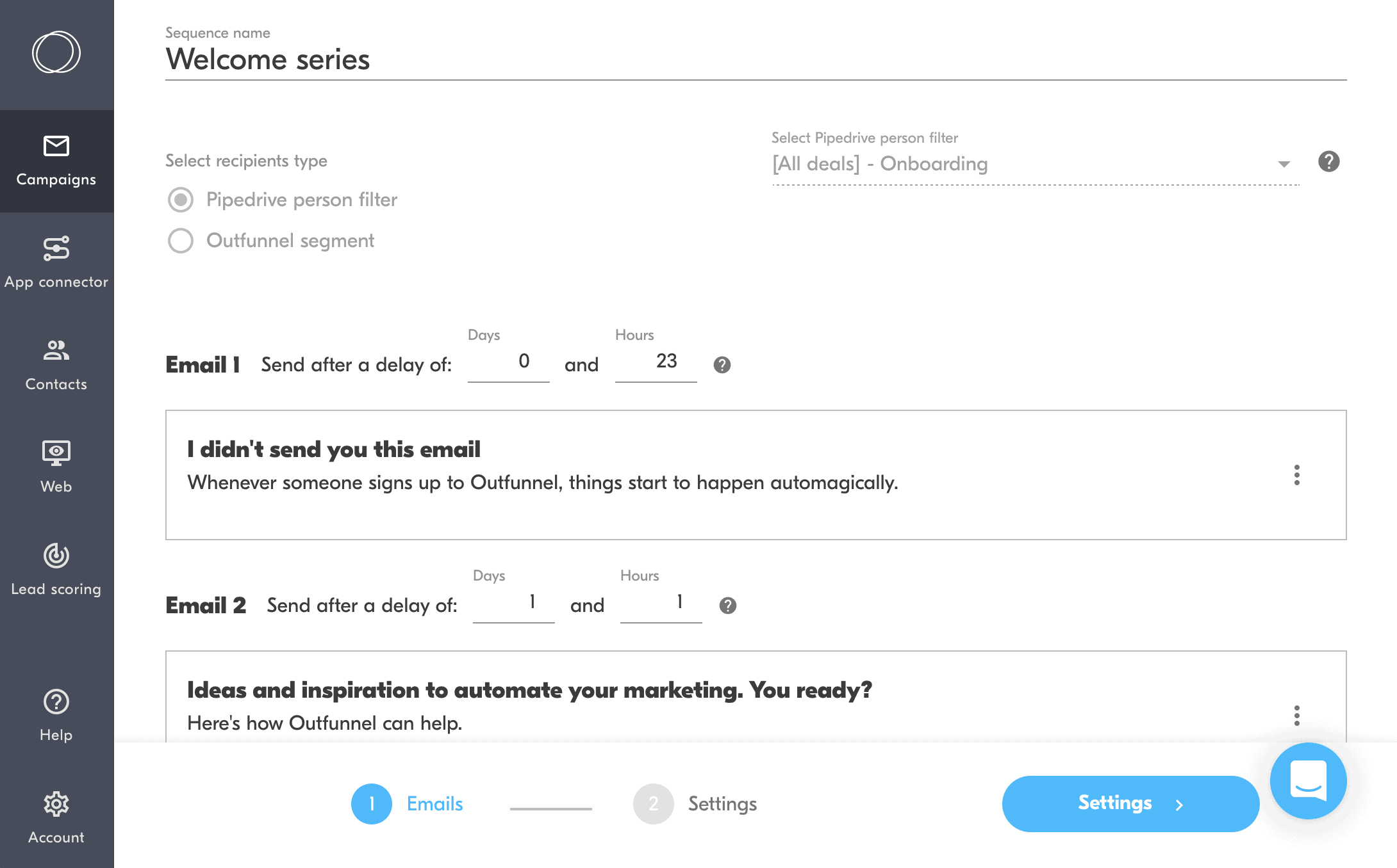 email marketing automation tool outfunnel