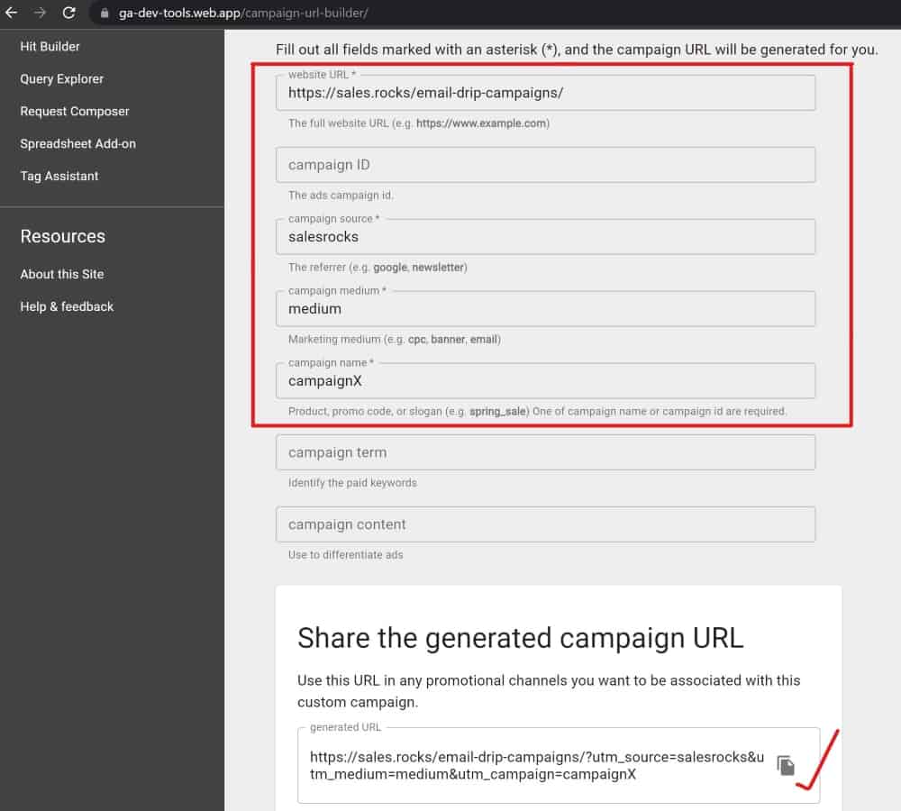 how to track link clicks in email using UTM