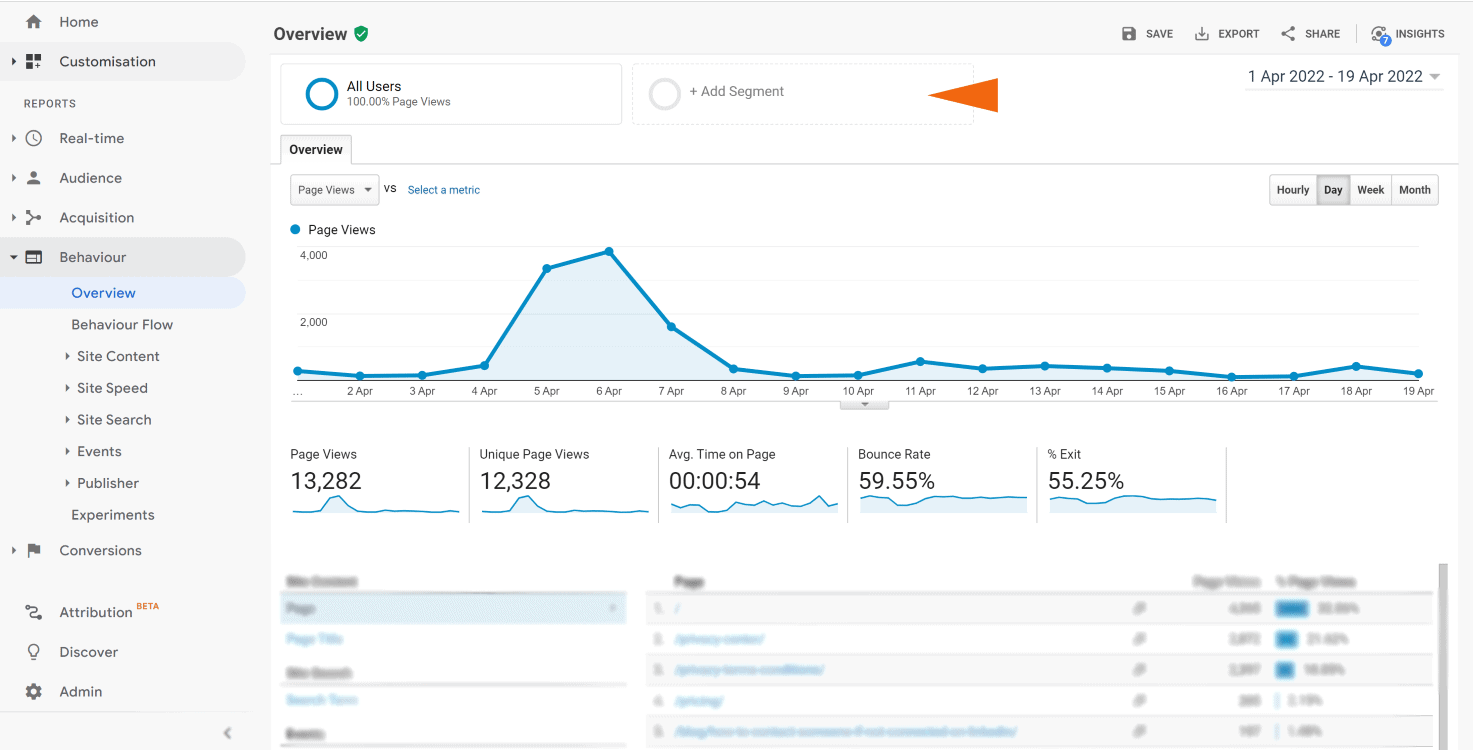 track link click in google analytics add-segment